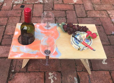 Rectangular Folding Wine Picnic Table